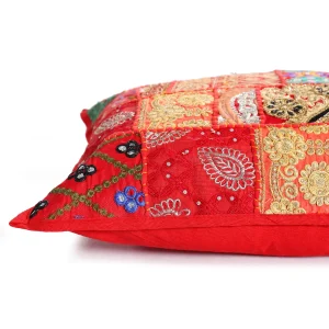 2PC Luxury Red Patchwork Cushion Cover - Image 3