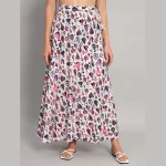 Abstract Printed Casual Long Rapron Skirt - Image 3