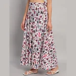 Abstract Printed Casual Long Rapron Skirt - Image 4