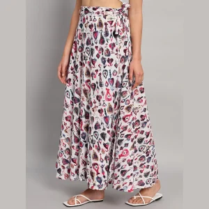 Abstract Printed Casual Long Rapron Skirt - Image 4