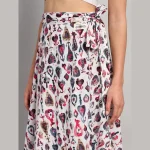 Abstract Printed Casual Long Rapron Skirt - Image 5