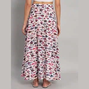 Abstract Printed Casual Long Rapron Skirt - Image 7