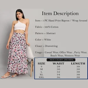 Abstract Printed Casual Long Rapron Skirt - Image 8