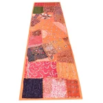 Beaded Wall Decor Embroidery Cotton Table Runner (Orange) - Image 2