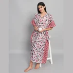 Beautiful Beach Wear Dress White Abstract Printed