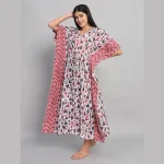 Beautiful Beach Wear Dress White Abstract Printed - Image 3