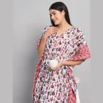 Beautiful Beach Wear Dress White Abstract Printed - Image 5