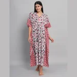 Beautiful Beach Wear Dress White Abstract Printed - Image 2