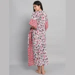 Beautiful Beach Wear Dress White Abstract Printed - Image 7