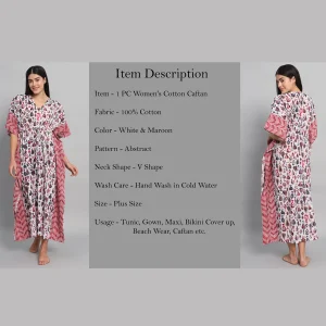 Beautiful Beach Wear Dress White Abstract Printed - Image 8