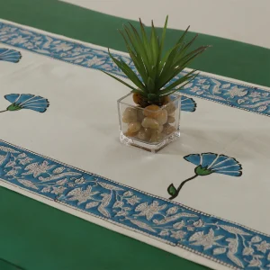 Beautiful Hand Block Floral Print Cotton Runner - Image 3