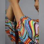Beautiful Multi Color Abstract Print Cotton Shrug - Image 6