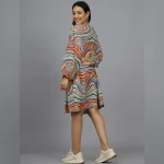 Beautiful Multi Color Abstract Print Cotton Shrug - Image 4