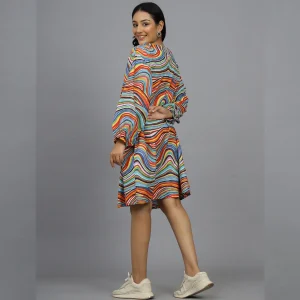 Beautiful Multi Color Abstract Print Cotton Shrug - Image 4