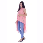 Beautiful Peach Paisley Kimono Sleeveless Shrug - Image 2