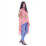 Beautiful Peach Paisley Kimono Sleeveless Shrug - Image 3