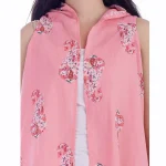 Beautiful Peach Paisley Kimono Sleeveless Shrug - Image 4