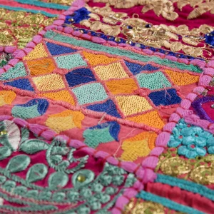 Beautiful Pink Patchwork Embroidered Table Runner - Image 3