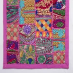 Beautiful Pink Patchwork Embroidered Table Runner - Image 2