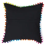 Black Embroidered Suzani Cushion Cover 16" - Image 4