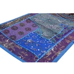 Blue Embroidered Beaded Cotton Hanging - Image 3