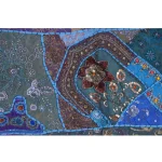 Blue Embroidered Beaded Cotton Hanging - Image 4