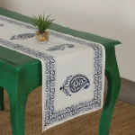 Blue Paisley Print Cotton Table Runner 16"x60"