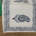 Blue Paisley Print Cotton Table Runner 16"x60" - Image 2