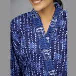 Blue Polka Dot Printed Pure Cotton Bath Robe - Image 4