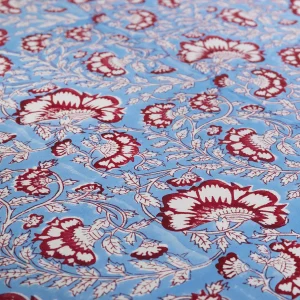 Blue Sanganer Printed Soft Cotton Bedsheet Pillow Cover - Image 4