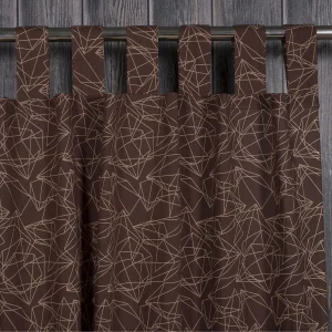 Brown Diamond Printed Door Curtain Set - Image 3