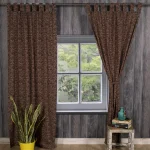 Brown Diamond Printed Door Curtain Set