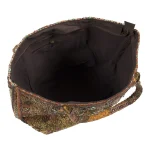 Brown Vintage Zari Embroidery Pattern Shoulder Tote Bag - Image 2