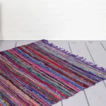 Home Decor Purple Color Chindi Rug Carpet - Image 2