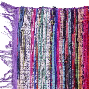 Home Decor Purple Color Chindi Rug Carpet - Image 3