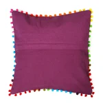 Embroidered Magenta Decorative Cushion Cover 16'' - Image 4