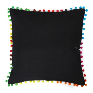 Embroidered Suzani Cushion Cover Pom Pom Lace Decor - Image 4