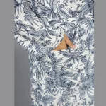 Grey Floral Kimono Handmade Long Night Gown - Image 6