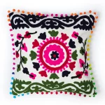 Handmade Embroidery Cushion Pillow Case 16" - Image 2