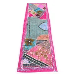 Handmade Pink Patchwork Bohemian Wall Hanging - Image 2