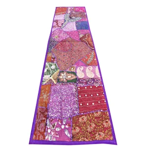 Handmade Purple Patchwork Bohemian Runner - Image 3