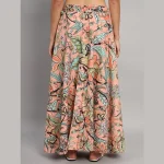 Indian Cotton Rapron Skirt Ethnic Peach Floral Printed - Image 6