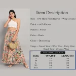 Indian Cotton Rapron Skirt Ethnic Peach Floral Printed - Image 7