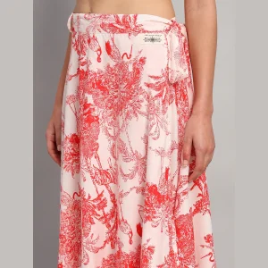 Indian Hand Block Red Forest Printed Long Skirt - Image 5