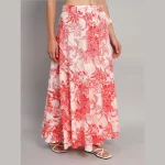 Indian Hand Block Red Forest Printed Long Skirt - Image 6