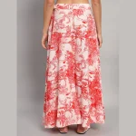 Indian Hand Block Red Forest Printed Long Skirt - Image 7