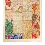 Indian Handmade Beige Khambadiya Patchwork Cotton Runner - Image 2