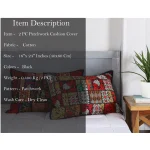 Indian Handmade Black Embroidered Pillow Cover - Image 5