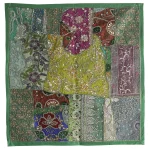 Indian Handmade Green Beaded Tapestry - Image 2