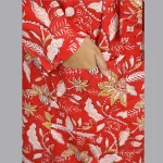 Indian Red Floral Kimono Beach Wear Robe - Image 6